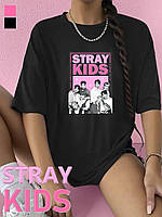 Женская удлиненная футболка с принтом "Stray Kids"