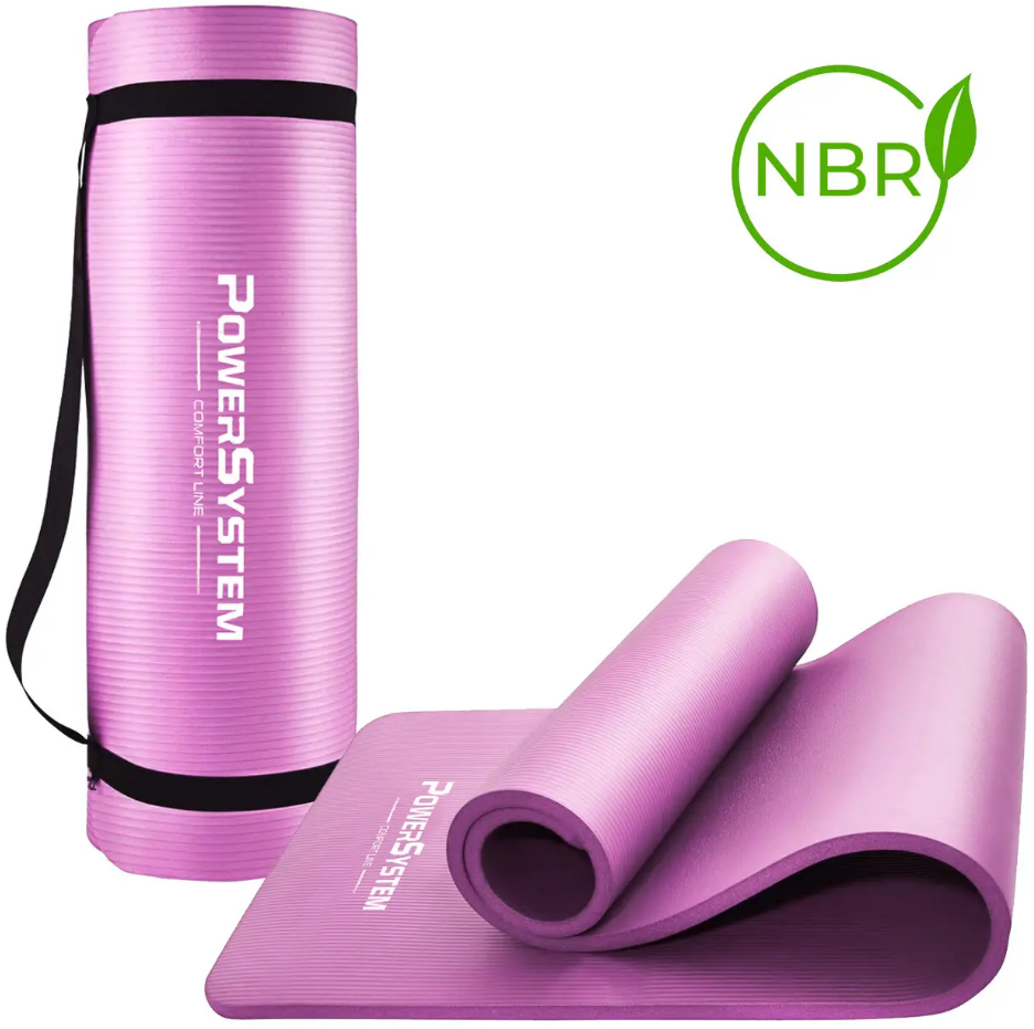 Килимок для йоги та фітнесу Power System PS-4017 NBR Fitness Yoga Mat Plus Pink (180х61х1)