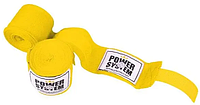 Бинты спортивные для бокса 2 шт. 4 м. эластичные Power System PS-3404 Yellow на липучке из хлопка лучшая цена