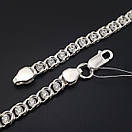 Срібна цепочка жіноча арабка з камінцями. Колье на шию жіноче. Срібло 925 + цирконій. 50 см, фото 9