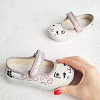 Тапочки, текстильная обувь Waldi на лепучке для девочки гибкие стелька кожаная с супинатором Размеры: 24-30
