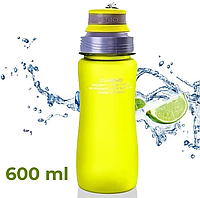 Бутылка для воды спортивная 600 мл пластиковая CASNO KXN-1116 зеленая с ремешком для переноски лучшая цена с