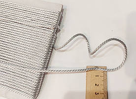 Шнур текстильний сріблястий люрексовий 2,5- 3 мм. Ціна за 1 метр.