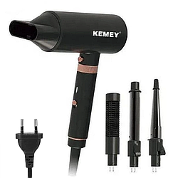 Фен для волосся 4в1 1600 Вт, 4 насадки, Kemei KM-9203 / Багатофункціональний прилад для укладання волосся 4в1
