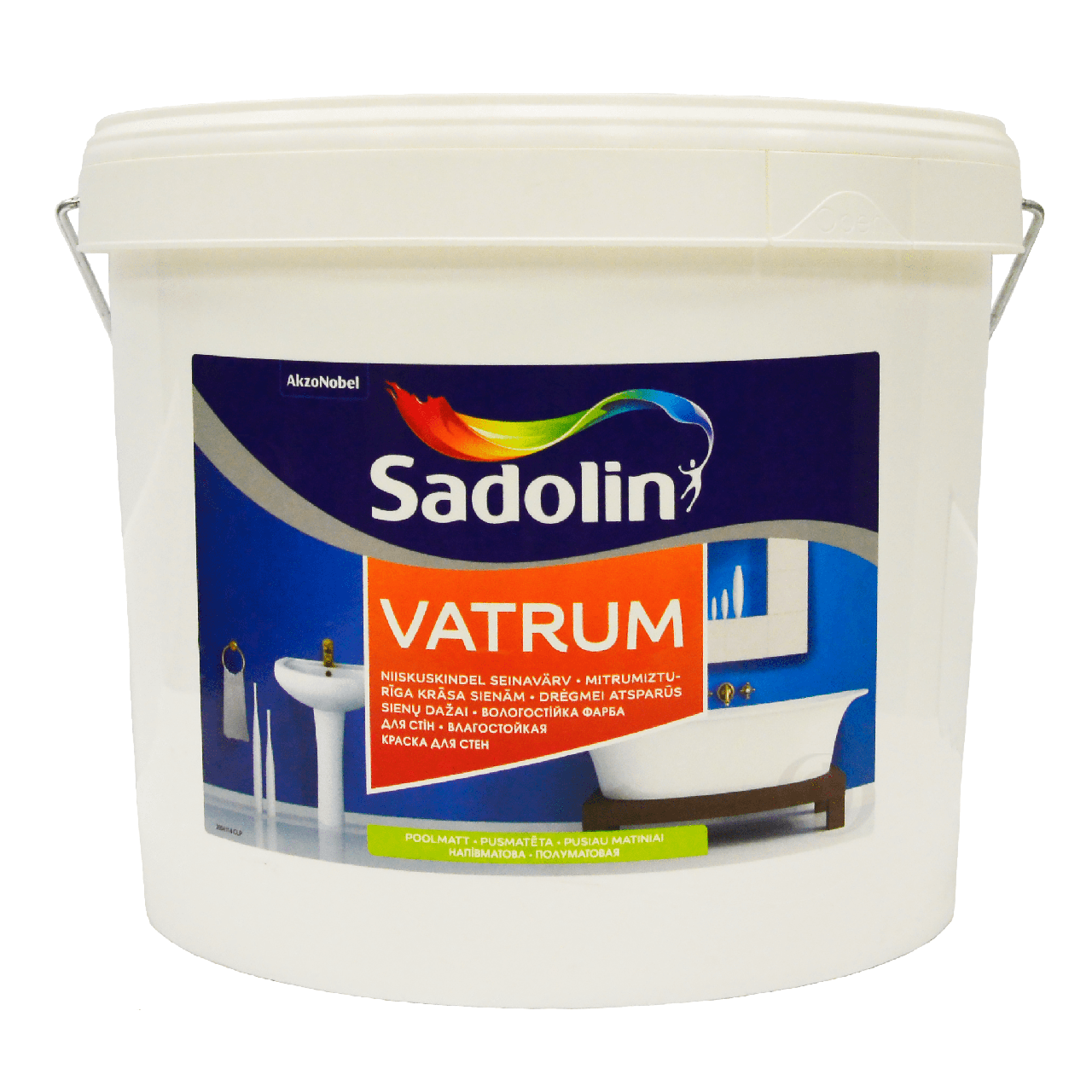 Акриловая краска Sadolin Vatrum для стен и потолка влагостойкая, белая, BW, 10 л - фото 1 - id-p2078010678