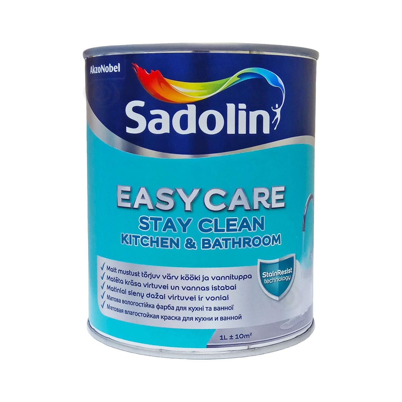 Акрилова фарба Sadolin EasyCare Kitchen&Bathroom для стін та стелі вологостійка, біла, BW, 1 л