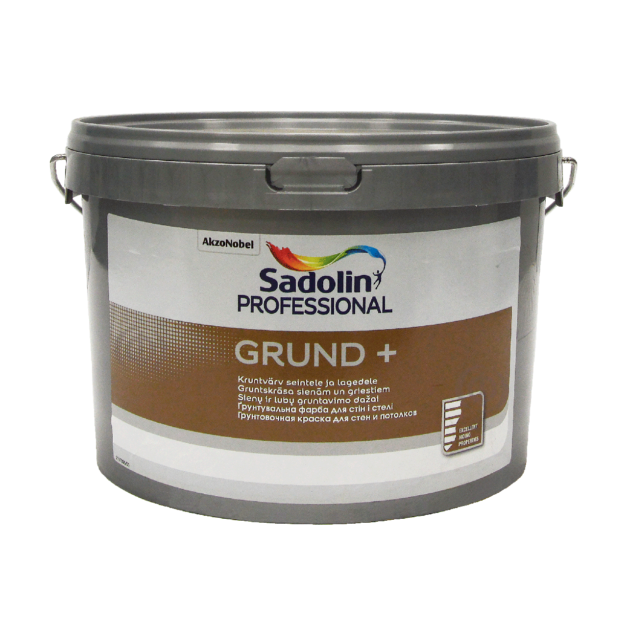 Грунтувальна фарба на водній основі Sadolin Grund+ для стін та стелі, біла, BW, 2,5 л