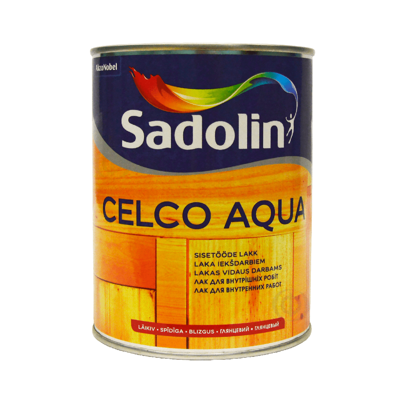 Лак на водній основі Sadolin Celco Aqua для стін та стелі, глянсовий, безбарвний, BC, 1 л