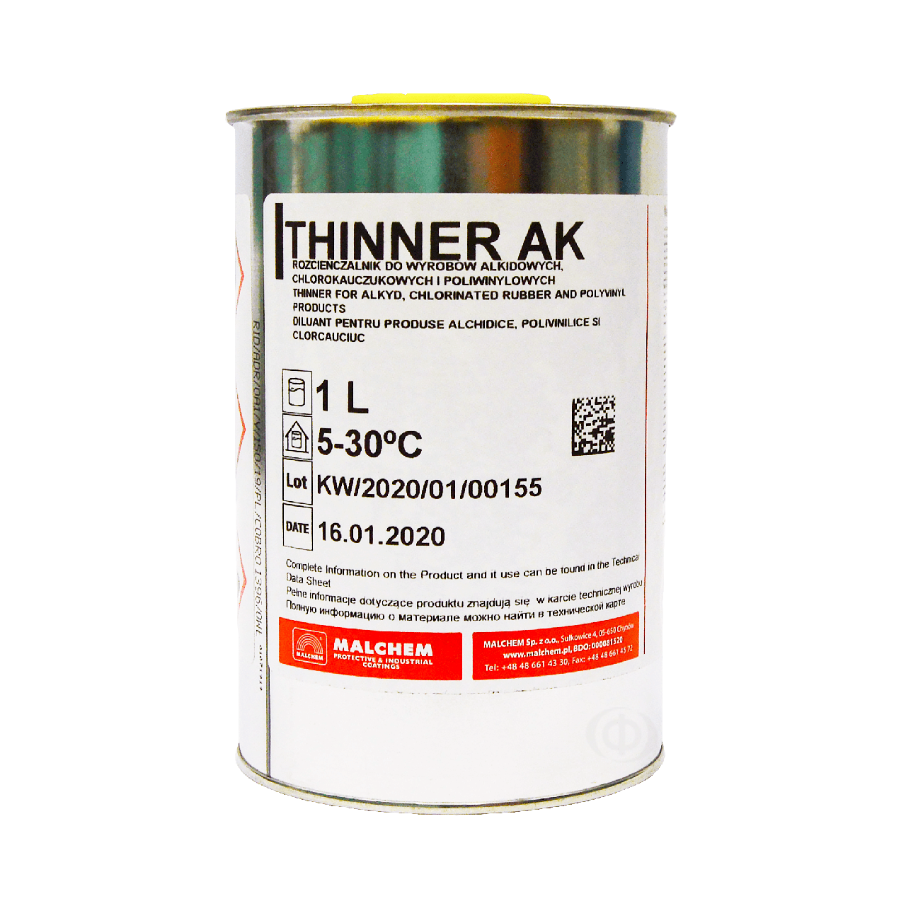 Розріджувач для фарб по металу Malchem Thinner AK 1 л