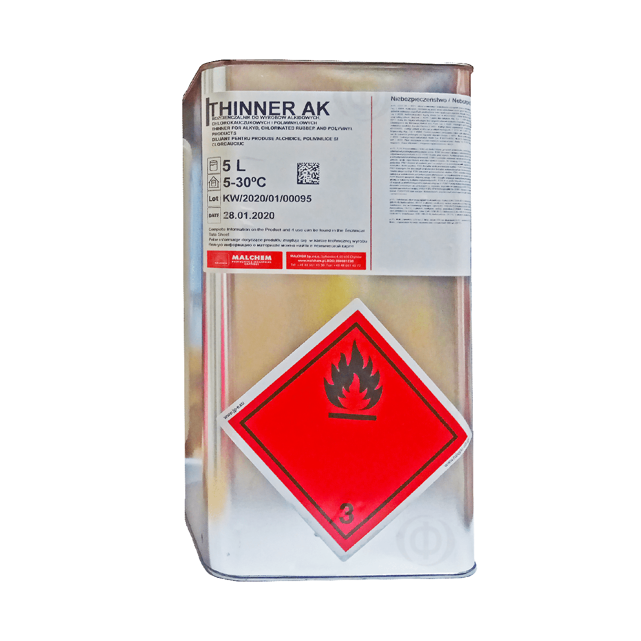 Розріджувач для фарб по металу Malchem Thinner AK 5 л