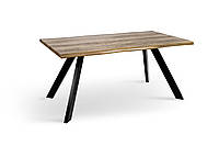 Стол обеденный Микс мебель Метрополь 160х90 см МДФ с эффектом дерева, ножки металл