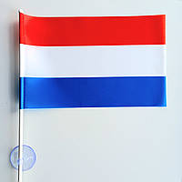 Флажок Нидерланди в машину с присоской полиэстер 14х23 см