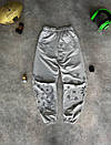 Спортивні чоловічі штани весна-осінь сірі з принтом вільні Oversize Max, фото 2