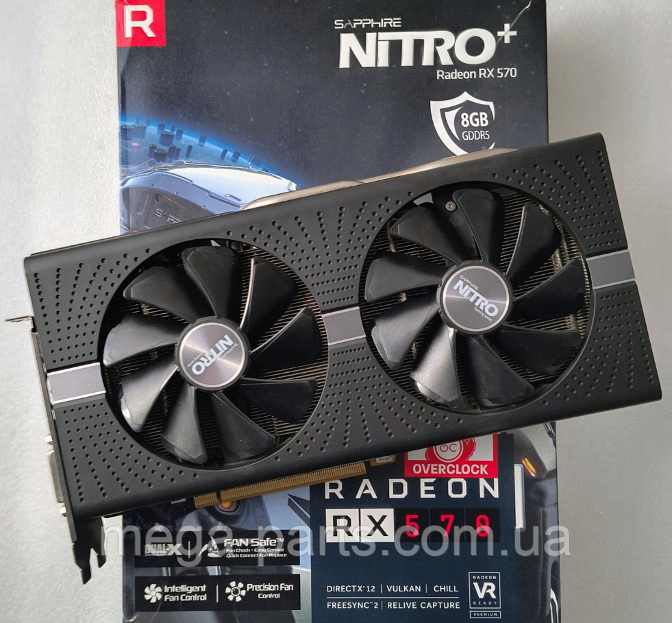 Відеокарта SAPPHIRE AMD RADEON RX 570 8GB NITRO+ (11266-09-20G) (GDDR5, 256 BIT, PCI-E 3.0)