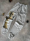 Спортивні чоловічі штани весна-осінь сірі з принтом вільні Oversize Problems, фото 2