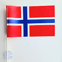 Флажок Норвегии в машину с присоской полиэстер 14х23 см