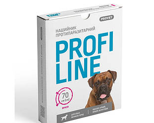 Provet ProFiline Нашийник для великих порід собак 70 см (інсектоакарицид) фуксія