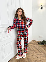 Жіноча піжама в клітинку. Домашній комплект. Одяг для дому і сну., фото 9