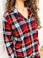 Жіноча піжама в клітинку. Домашній комплект. Одяг для дому і сну., фото 10