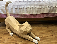 PaperKhan Конструктор из картона кошка кот котенок оригами паперкрафт 3D фигура развивающий набор антистресс