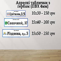 Адресная табличка с гербом населенного пункта. Материал ПВХ