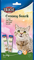 Trixie Лакомство для кошек Creamy Snacks с курицей 5х14 г
