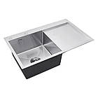 Мийка Kroner 7849LHM ліва та змішувач для кухні з гнучким виливом Kroner KRP Küche — C031BLK, фото 2