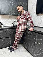 Піжама для дому в клітинку. Комплект домашній. Одяг для сну чоловічий., фото 8