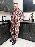 Піжама для дому в клітинку. Комплект домашній. Одяг для сну чоловічий., фото 6