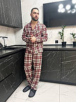 Піжама для дому в клітинку. Комплект домашній. Одяг для сну чоловічий., фото 10