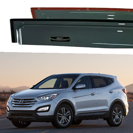 Дефлектори вікон вітровики для авто Hyundai Santa Fe 2012-2018 (скотч) HIC