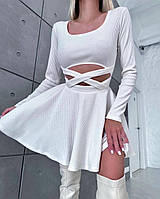 Женское стильное платье мини ткань: рубчик Мод 253