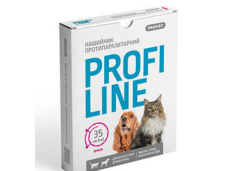 Provet ProFiline Нашийник для котів та собак 35 см (інсектоакарицид) фуксія