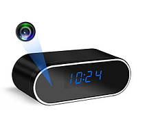 WiFi IP камера годинник настільна для відеоспостереження з нічним баченням датчиком руху Full HD чорна 12×8×4 см бездротова