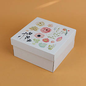 Коробка подарункова Жіноча 200*200*100 мм Романтична Коробка для подарункового бокса набора