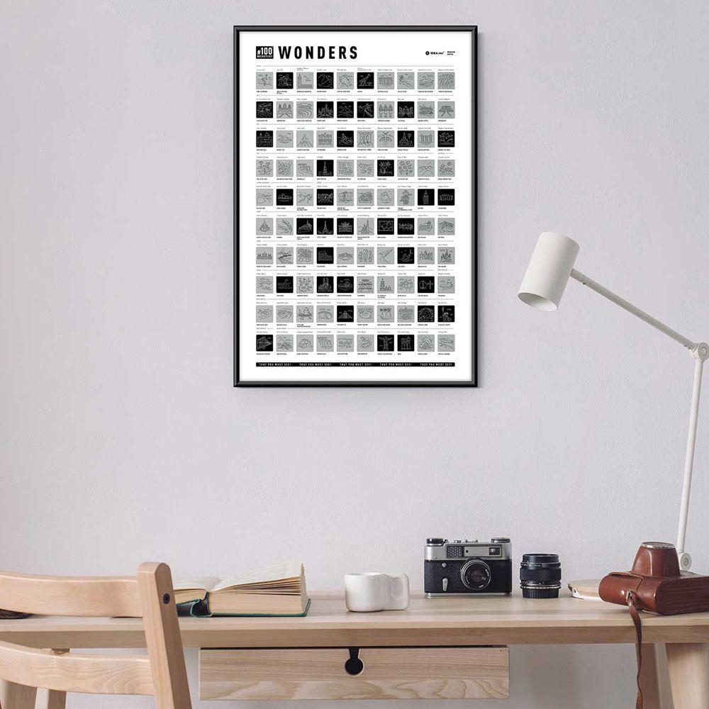Скретч постер "#100Bucketlist Wonders edition" (тубус), фото 1