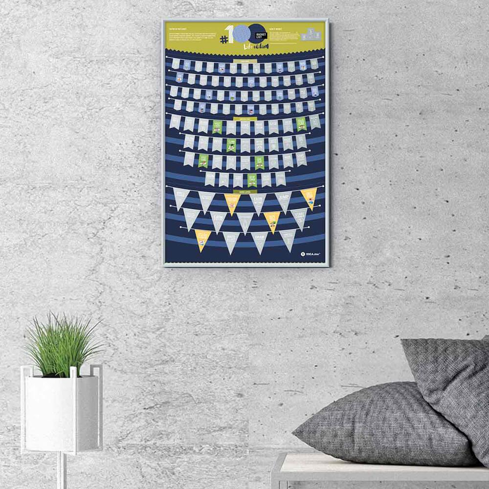 Скретч постер "#100 BucketList LIFE edition" (рама), фото 1