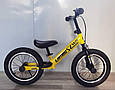Біговел велобіг дитячий 14" дюймів Corso Lambo LB-14704 Жовтий, з ручним гальмом, надувними колесами, фото 2