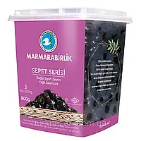 Натуральные черные оливки MARMARA BIRLIK 800 г. калибр S ( 291-320 шт кг)