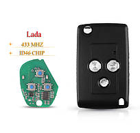 Викидний ключ для LADA Priora Kalina 3 кнопки 433Mhz ID46