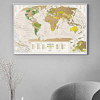 Скретч карта світу "Travel Map Geography World" (рама) GEOWF