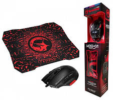 Миша дротова ігрова MARVO M355 з килимком G1 для геймерів із різнобарвною підсвіткою