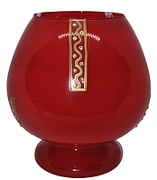 Ваза - Цукерниця D028 келих з декором Арт.25815 Скло - Берж.