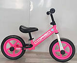 Велобіг дитячий Corso SPRINT JR-01309 Рожевий, колеса 12" EVA (ПЕНА), підставка для ніг, фото 2
