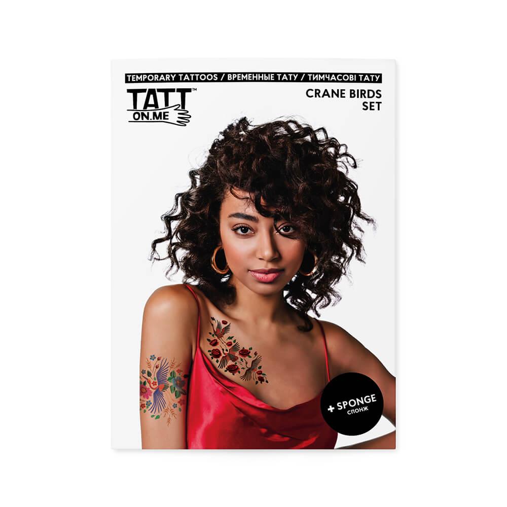 Тимчасові тату TATTon.me Crane Birds set, фото 1