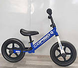 Велобіг дитячий Corso SPRINT JR-96033 Синій, колеса 12" EVA (ПЕНА), підставка для ніг, фото 3