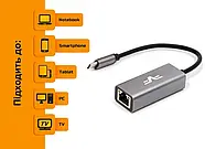 Зовнішній мережевий адаптер USB TYPE-C Gigabit Ethernet RTL8153, фото 3