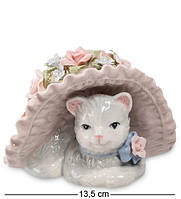 Статуэтка фарфоровая музыкальная Pavone Кошка в шляпе 13.5 см 1101306_VER