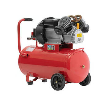 Компресор  INTERTOOL PT-0007, 50 л, 4 HP, 3 кВт, 220 В, 10 aтм, 420 л/хв, 2 циліндри.