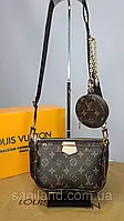 Женская сумка louis vuitton multi pochette, Стильная коричневая женская сумочка кросс-боди, Сумки lv женские